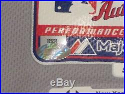 Brett Gardner 2015 Yankees Road Game Jersey Berra postseason patches Steiner MLB