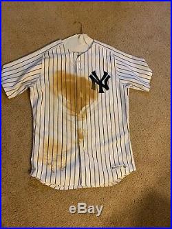 Brett Gardner Game Worn Game Used Signed Yankees Home Jersey MLB Steiner holo