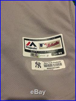 Brett Gardner New York Yankees Game Used #11 Grey Road Jersey 2016 Steiner/MLB