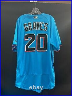 Brett Graves #20 Miami Marlins Game Used Stitched Authentic Jersey (minors)