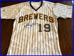 Brewers Robin Yount 1989 MVP Game Worn Used & Signed Baseball Jersey MEARS LOA
