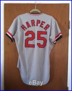Brian Harper 1985 St. Louis Cardinals # 25 game used road jersey