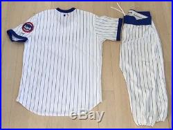 Chicago Cubs Game Team Issued Used Tbc 1988 Jersey Pants Blank Uniform Pinstripe