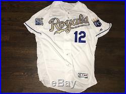 Clint Barmes Non Game Used Issued 2016 Kc Royals Gold Jersey World Series 2015