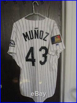 COLORADO ROCKIES 1994 MIKE MUNOZ GAME USED WORN JERSEY 125th ANNIVERSARY PATCH