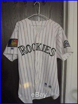COLORADO ROCKIES 1994 MIKE MUNOZ GAME USED WORN JERSEY 125th ANNIVERSARY PATCH