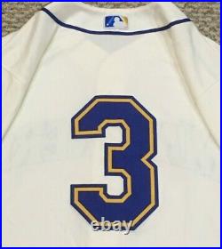 CRAWFORD #3 size 44 2019 Seattle Mariners Home Cream game used jersey 150 MLB
