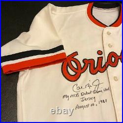 Cal Ripken Jr. 1981 Rookie MLB Debut Signed Game Used Jersey Mears 10 Ripken LOA