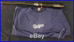 Carl Crawford Los Angeles Dodgers player/game used Bat/jersey MLB authenticated