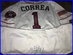 Carlos Correa Autographed 2016 4th Of July Game Used Jersey MLB Auth. #JB755431