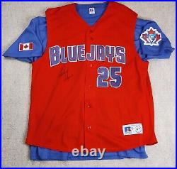 Carlos Delgado 1997 Toronto Blue Jays Canada Day Game Worn Used Auto Jersey