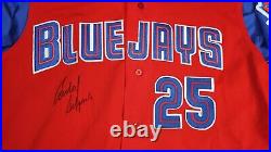 Carlos Delgado 1997 Toronto Blue Jays Canada Day Game Worn Used Auto Jersey