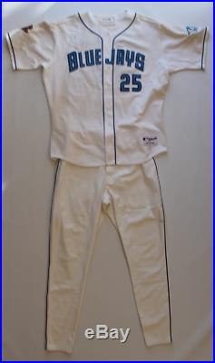 Carlos Delgado game worn used 2001 Toronto Blue Jays uniform! Jersey & Pants