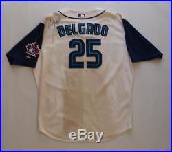 Carlos Delgado signed autographed game worn used 2002 Toronto Blue Jays jersey