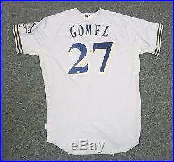 Carlos Gomez 2014 Game Used Brewers Jersey Size 48 MLB AUTH Hologram HZ332834