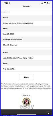 Carlos Santana Game Used Phillies Jersey! MLB Hologram