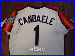 Casey Candaele 1990 Houston Astros Game Used Home White Jersey 25th Astrodome