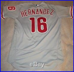 Cesar Hernandez Autographed 2017 Game Used Road Jersey Photo Matched
