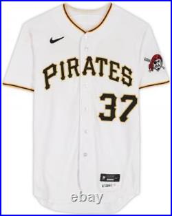 Chase De Jong Pittsburgh Pirates Player-Issued #37 White Jersey Item#13267292