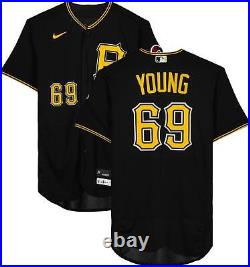 Chavis Young Pittsburgh Pirates Player-Issued #69 Black Home Jersey