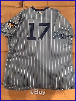 Chicago Cubs Game Used 1978 Throwback Uniform #17 Worn By Brandon Hyde 7/27/14