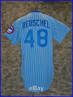 Chicago Cubs, Vintage 1980 Rick Reuschel Road Jersey. Beautiful
