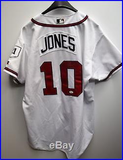 Chipper Jones 2004 Atlanta Braves game used autographed home jersey
