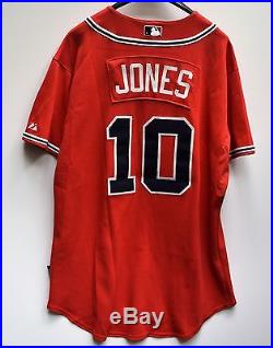 Chipper Jones 2010 Atlanta Braves game used autographed jersey (Sunday jersey)