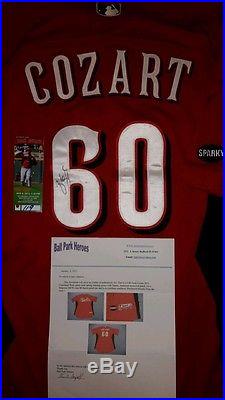 Cincinnati Reds Zack Cozart game used rookie jersey signed #60 RARE