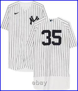Clay Holmes Yankees Player-Worn #35 Pinstripe Jersey vs Red Sox on July 17, 2022