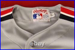 Cleveland Indians #37 Steve Davis 1989 Rawlings Game Worn Road Jersey Size 42