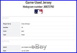 Cody Bellinger Los Angeles Dodgers Game Used 2018 Home Run Jersey MLB Authentic