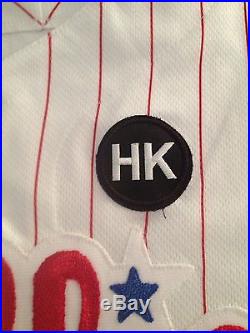 Cole Hamels 2009 Phillies Game Issued Used Home Jersey MLB Holo Texas Rangers