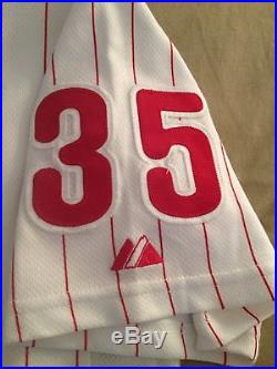 Cole Hamels 2009 Phillies Game Issued Used Home Jersey MLB Holo Texas Rangers