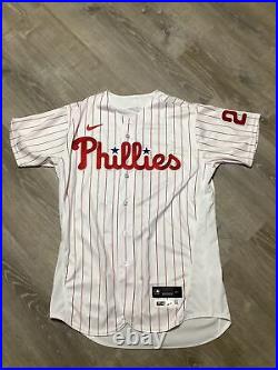 Corey Knebel 2022 game used worn Phillies pinstripe jersey MLB COA