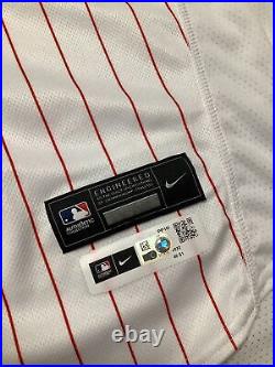 Corey Knebel 2022 game used worn Phillies pinstripe jersey MLB COA