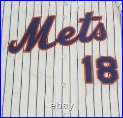 D'ARNAUD size 48 #18 2018 New York Mets game jersey home white issued MLB HOLO