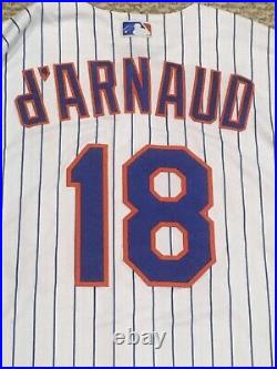 D'ARNAUD size 48 #18 2018 New York Mets game jersey home white issued MLB HOLO