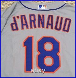 D'ARNAUD size 48 #18 2018 New York Mets game jersey issued gray road MLB HOLO