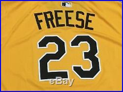 DAVID FREESE SIZE 50 #23 2017 Pittsburgh Pirates GAME USED jersey alt GOLD MLB