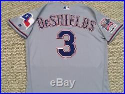 DELINO DeSHIELDS size 42 #3 2019 Texas Rangers game jersey road gray MLB HOLO