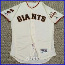 DUGGAR size 44 #6 2019 SAN FRANCISCO GIANTS GAME ISSUED JERSEY CREAM MLB HOLO