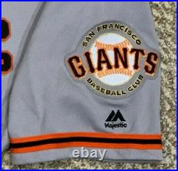 DUNSTON FATHERS DAY size 46 2018 SAN FRANCISCO GIANTS GAME USED JERSEY ROAD MLB