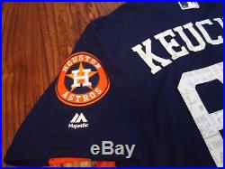 Dallas Keuchel 2017 Houston Astros Game Used BP Navy Rainbow Jersey World Series