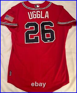 Dan Uggla Game-Used Atlanta Braves Red Majestic July 4th Military Jersey withCOA