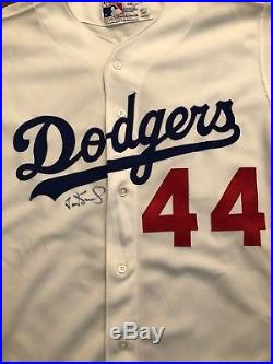 Darryl Strawberry #44 Los Angeles Dodgers Rawlings Game Worn Used Jersey Signed