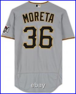 Dauri Moreta Pittsburgh Pirates Player-Worn 36 Gray Jersey vs Reds April 1, 2023