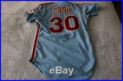 Dave Cash Phillies 1976 Game Worn Road Jersey Signed- Nice