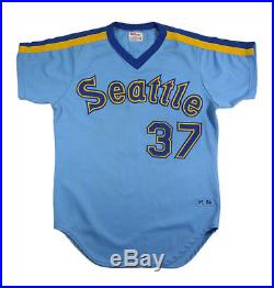 Dave Giesel 1984 Seattle Mariners Game Used Worn Road Blue Jersey