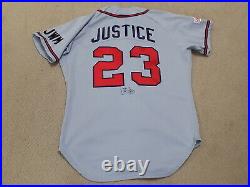 Dave Justice Game Worn Signed 1991 World Series Jersey Atlanta Braves Yankees